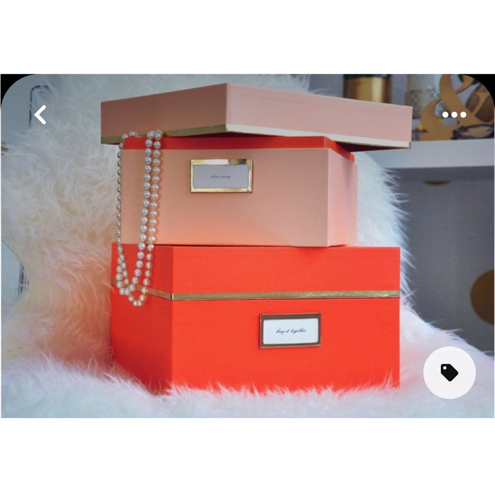 Kate Spade Pink and Orange Storage Boxes